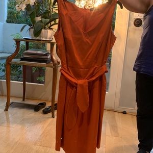 Italian silk orange cocktail dress
